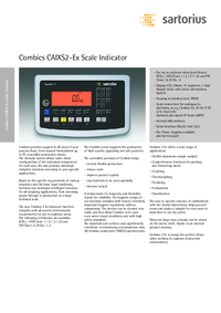 Thumbnail of document Data Sheet - Minebea Intec Combics 2 Ex, Explosion Proof Digital Weight Indicator